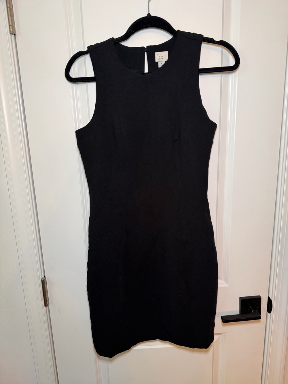 a new day Black Sleeveless Mini Sheath Dress